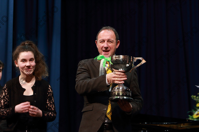 Feis13022019Wed32 
 32
Adjudicator: Steven Roberts presenting the Cup to Ellie Creaner from Cobh.

Class 203: The Billy McCarthy Memorial Perpetual Cup16 Years and Under Programme not to exceed 10 minutes.

Feis Maiti 93rd Festival held in Fr. Mathew Hall. EEjob 13/02/2019. Picture: Gerard Bonus