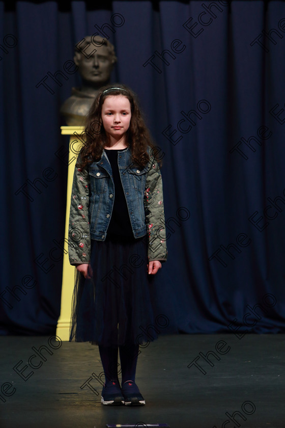 Feis23032019Sat18 
 18
Kate Ann Neeson from Kerry.

Class: 367: Solo Verse Speaking Girls 8Years and Under Section 3 Either: Breakdown Jean Kenward or The Haunted House John Foster.

Feis Maiti 93rd Festival held in Fr. Mathew Hall. EEjob 23/03/2019. Picture: Gerard Bonus.