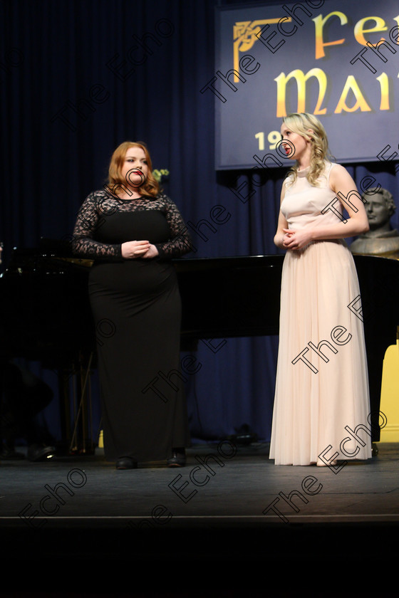 Feis04032018Sun03 
 3
Duet Sisters Kate and Fiona Falvey from Carrigaline performing.
 Speech and Drama Class: 26: The Annabel Adams Perpetual Trophy Operetta Duets Feis Maiti 92nd Festival held in Fr. Mathew Hall. EEjob 04/03/2018 Picture: Gerard Bonus.