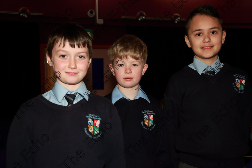 Feis20032019Wed06 
 6
Hugh Johnson, Ben Connolly and Cody Hepi from Beaumont Boys School.

Class: 476: The Peg OMahony Memorial Perpetual Cup Choral Speaking 4th Class (a) The Three Little Pigs Marian Swinger (b) Own Choice.

Feis Maiti 93rd Festival held in Fr. Mathew Hall. EEjob 20/03/2019. Picture: Gerard Bonus.