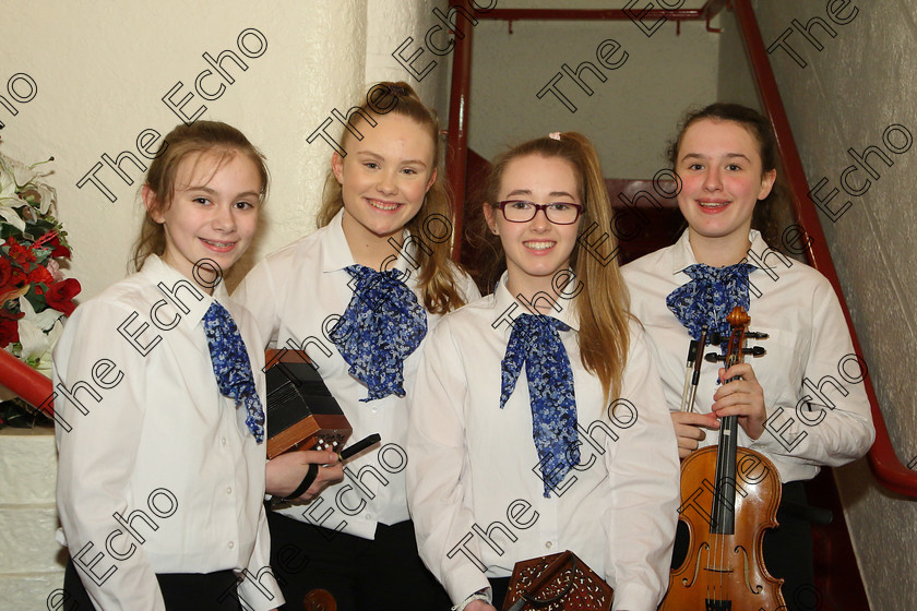 Feis23032018Fri07 
 7
Keely Fitzgerald, Rowen OLeary Reidy, Aoibhn Robinson and Kate Kileen from Comhaltas U Mac Choille Midleton. 
 Ceol agus Amhrnaocht Traidisinta Class: 551: Grupa Ceoil Corn Evening Echo 14 Bliana DAois N Faoina Feis Maiti 92nd Festival held in Fr. Mathew Hall. EEjob 23/03/2018 Picture: Gerard Bonus