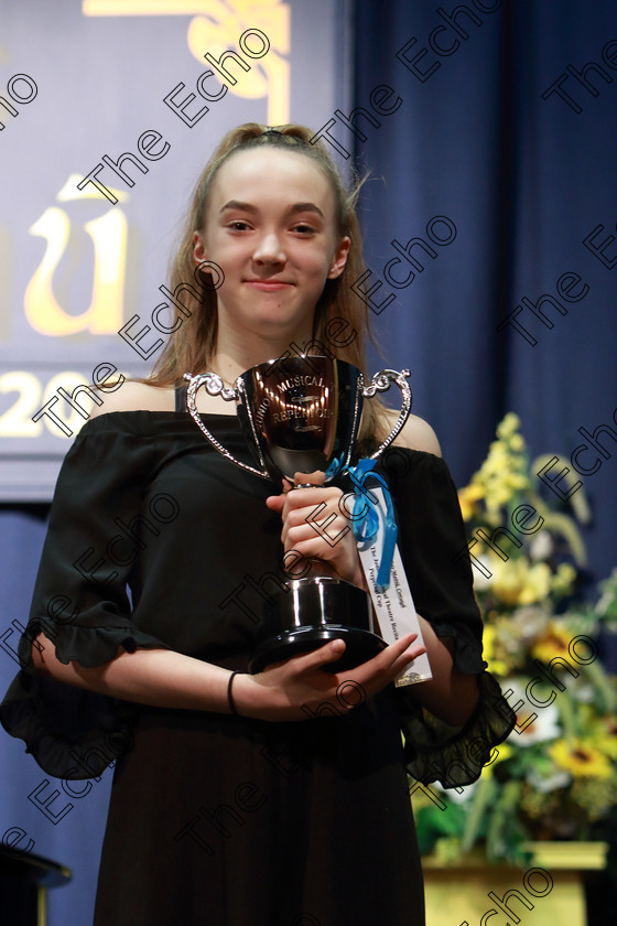 Feis02032019Sat12 
 12
Cup winner Abbie Palliser Kehoe from Carrigaline.

Class: 18: The Junior Musical Theatre Recital Perpetual Cup Solo Musical Theatre Repertoire 15 Years and Under A 10 minute recital programme of contrasting style and period.

Feis Maiti 93rd Festival held in Fr. Mathew Hall. EEjob 02/03/2019. Picture: Gerard Bonus