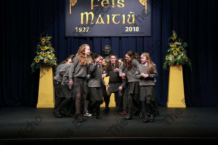 Feis21022018Wed32(1) 
 32~37
Ballinora N S 6th Class performing Give Up Slimming Mom as their own choice.
 Speech and Drama Classes: 485: Action Verse The OBrien Perpetual Cup5th Class and Class: 484: The Sri Lanka Festival Perpetual Trophy 6th Class, Feis Maiti 92nd Festival held in Fr. Mathew Hall. EEjob 21/02/2018 Picture: Gerard Bonus.