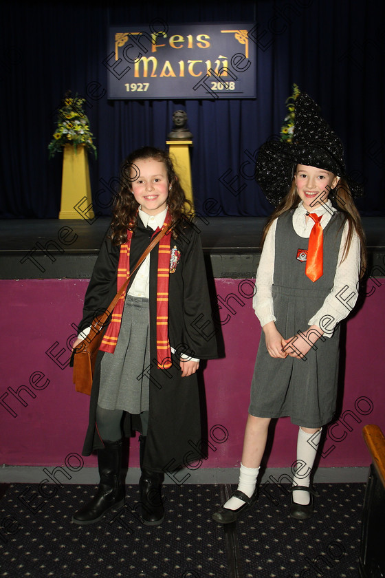 Feis14032018Wed27 
 27
Performers Ruby Scannell from Carrigaline and Molly McDaid from Togher.
 Speech and Drama Class: 328: The Fr. Nessan Shaw Memorial Perpetual Cup Dramatic Solo 10 Years and Under Section1Feis Maiti 92nd Festival held in Fr. Mathew Hall. EEjob 14/03/2018 Picture: Gerard Bonus.