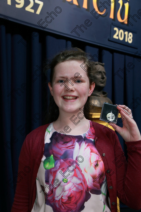 Feis26022018Mon07 
 7
Silver Medallist Elizabeth Dunne from Glounthaune.
 Speech and Drama Class: 364: Solo Verse Speaking Girls 11 Years and Under Section 2 Feis Maiti 92nd Festival held in Fr. Mathew Hall. EEjob 26/02/2018 Picture: Gerard Bonus.