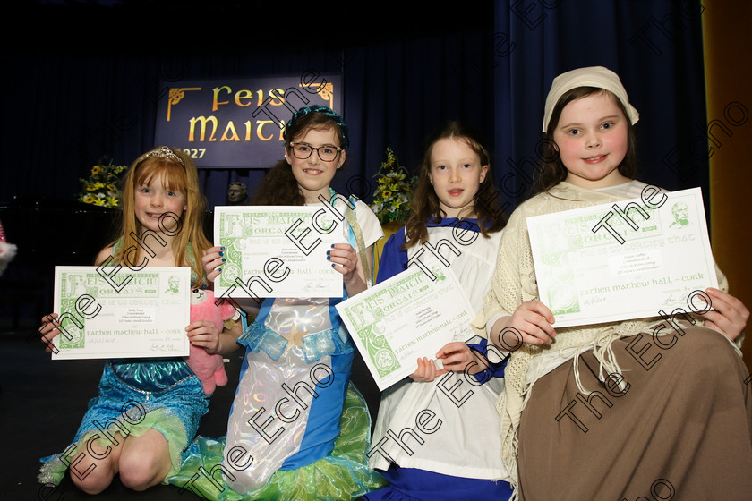 Feis26032018Mon58 
 58
Commended Molly Ross, Kate Howie, Aoife Fanning and Hazel Gaffey from Douglas and Tipperary.
 Speech and Drama Class: 114: The Altrusa Club of Cork Perpetual Trophy Solo Action Song 10 Years and Under Section 3Feis Maiti 92nd Festival held in Fr. Mathew Hall. EEjob 26/03/2018 Picture: Gerard Bonus