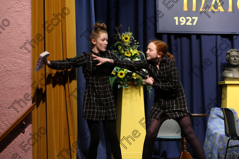 Feis22022018Thu47 
 46~47
Cerys Cash Team performing Miss Pollys Home for Juvenile Offenders. 
 Speech and Drama Classes: 310: The Peg Hallahan Perpetual Trophy Dramatic Duo 14 Years and Under Feis Maiti 92nd Festival held in Fr. Mathew Hall. EEjob 22/02/2018 Picture: Gerard Bonus.