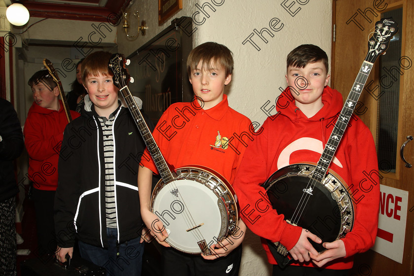 Feis23032018Fri04 
 4
Adam Armitage, Greg Lougheed and Daniel Conroy from Comhaltas Douglas.
 Ceol agus Amhrnaocht Traidisinta Class: 551: Grupa Ceoil Corn Evening Echo 14 Bliana DAois N Faoina Feis Maiti 92nd Festival held in Fr. Mathew Hall. EEjob 23/03/2018 Picture: Gerard Bonus