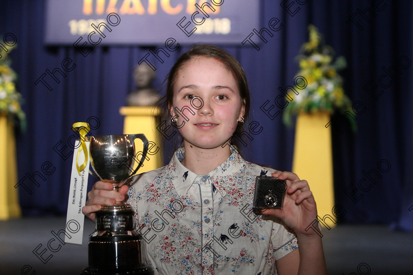 Feis26022018Mon62 
 62 
Cup and Bursary winner Pattie Maguire from Rathpeacon for her performance of Pentecost.
 Speech and Drama Class: 325: The Kilbrogan Perpetual Cup and Musgrave Ltd. Bursary Bursary Value 130 Dramatic Solo 17 Years and Under Feis Maiti 92nd Festival held in Fr. Mathew Hall. EEjob 26/02/2018 Picture: Gerard Bonus.