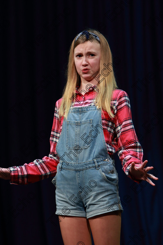 Feis08032019Fri09 
 9
Lia Crowley from Carrigaline giving a Silver Medal performance of Never Can Say Goodbye.

Class: 328: The Fr. Nessan Shaw Memorial Perpetual Cup Dramatic Solo 10YearsandUnder Section 1 A Solo Dramatic Scene not to exceed 4 minutes.

Feis Maiti 93rd Festival held in Fr. Mathew Hall. EEjob 08/03/2019. Picture: Gerard Bonus