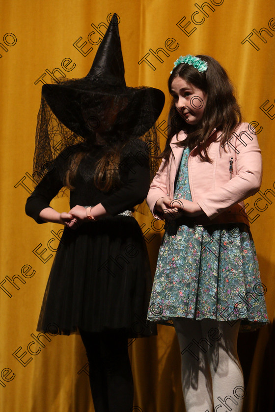 Feis24032018Sat46 
 46~47
Cliodhna Higgins and Amy Heffernan performing Lizzie Dripping.
 Speech and Drama Class: 312: Dramatic Duo 10 Years and Under Feis Maiti 92nd Festival held in Fr. Mathew Hall. EEjob 24/03/2018 Picture: Gerard Bonus