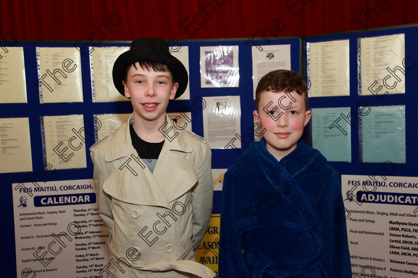 Feis21032019Thu29 
 29
Darach Fanning and Ruair Walsh from Carrigrohane performed The Boy Who Fell into a Book.

Class: 311: Dramatic Duo 12 Years and Under Section 1 A Dramatic Scene not exceeding 8minutes.

Feis Maiti 93rd Festival held in Fr. Mathew Hall. EEjob 21/03/2019. Picture: Gerard Bonus.