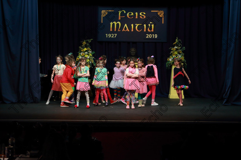 Feis12022019Tue10 
 10~15
Rockboro Primary School performing Green Eggs and Ham from Seussical the Musical.

Class: 104: The Pam Golden Perpetual Cup Group Action Songs -Primary Schools Programme not to exceed 8 minutes.

Feis Maiti 93rd Festival held in Fr. Mathew Hall. EEjob 12/02/2019. Picture: Gerard Bonus