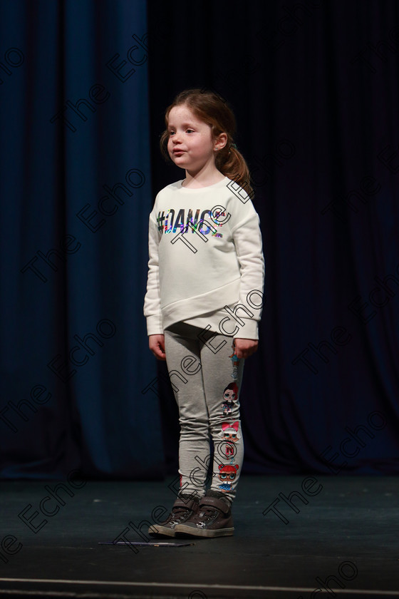 Feis31032019Sun34 
 34
Beth Mullane performing

Class: 369: Solo Verse Speaking Girls 6 Years and Under Section 3 Either Ice Cone Island Bernard Lodge or Night Fright Marian Swinger.

Feis Maiti 93rd Festival held in Fr. Mathew Hall. EEjob 31/03/2019. Picture: Gerard Bonus