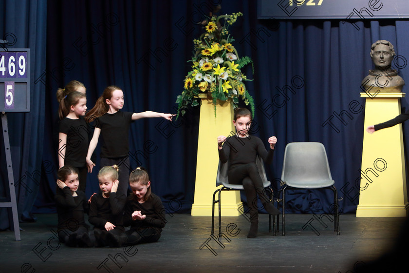 Feis29032019Fri48 
 47~49
Ellis Stage School performing A Walk in the Park.

Class: 469: The Thomas OConnell Memorial Perpetual Cup Group Mime 9 Years and Under choice of (a) A Walk in the Park(c) Hide and Seek (b) The Fun Fair(d) Lets Build a Snowman.

Feis Maiti 93rd Festival held in Fr. Mathew Hall. EEjob 29/03/2019. Picture: Gerard Bonus