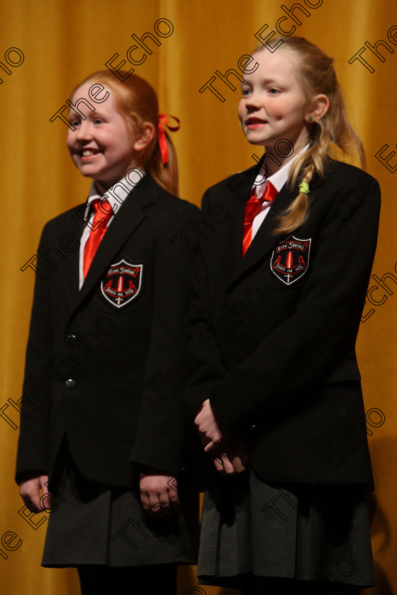 Feis24032018Sat50 
 48~49
Commended for Blaithin Gayner and Katie Rice performing Apple Scramble.
 Speech and Drama Class: 312: Dramatic Duo 10 Years and Under Feis Maiti 92nd Festival held in Fr. Mathew Hall. EEjob 24/03/2018 Picture: Gerard Bonus