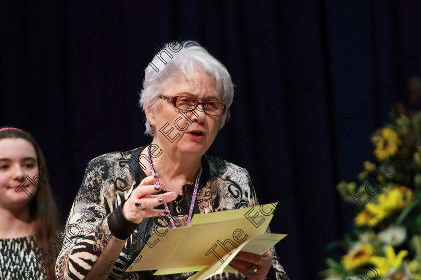 Feis19032019Tue26 
 26
Adjudicator: Patricia Mulligan telling the performers how they got on

Class: 364: Solo Verse Speaking Girls 11 Years and Under Section 2 Either: Cat Mary Britton Miller or: The Dark James Carter.

Feis Maiti 93rd Festival held in Fr. Mathew Hall. EEjob 19/03/2019. Picture: Gerard Bonus.