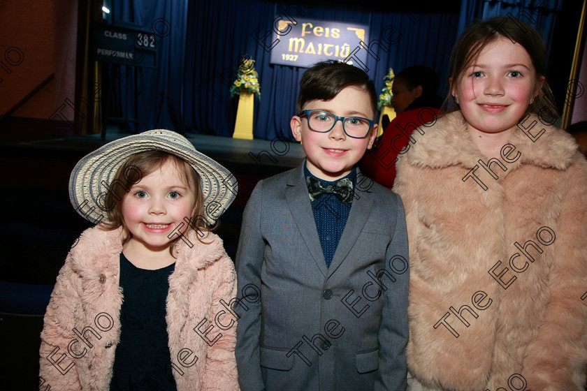 Feis11032018Sun72 
 72
Performer Darragh Clark from Ballinhassig with his sisters Eva and Brook.

Speech and Drama Class: 382: Solo Verse Speaking Boys 7 Years and Under Section 2 Feis Maiti 92nd Festival held in Fr. Mathew Hall. EEjob 10/03/2018 Picture: Gerard Bonus.