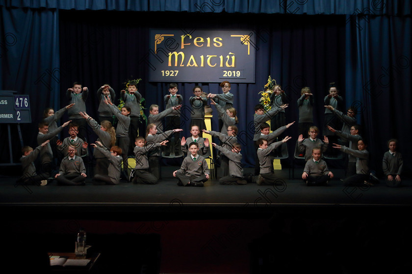 Feis20032019Wed16 
 16~18
Gaelscoil and Teaghaigh Naoife performing.

Class: 476: The Peg OMahony Memorial Perpetual Cup Choral Speaking 4th Class (a) The Three Little Pigs Marian Swinger (b) Own Choice.

Feis Maiti 93rd Festival held in Fr. Mathew Hall. EEjob 20/03/2019. Picture: Gerard Bonus.