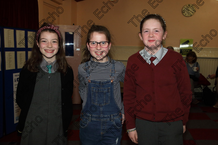 Feis28032019Thu14 
 14
Aoife Cregg, Katie Forde and Joanne Cogan from Mallow.

Class: 365: Solo Verse Speaking Girls 10Years and Under Section 4 Either: Meeting Rachel Field or Wanted A Witches Cat Shelagh McGee.

Feis Maiti 93rd Festival held in Fr. Mathew Hall. EEjob 28/03/2019. Picture: Gerard Bonus