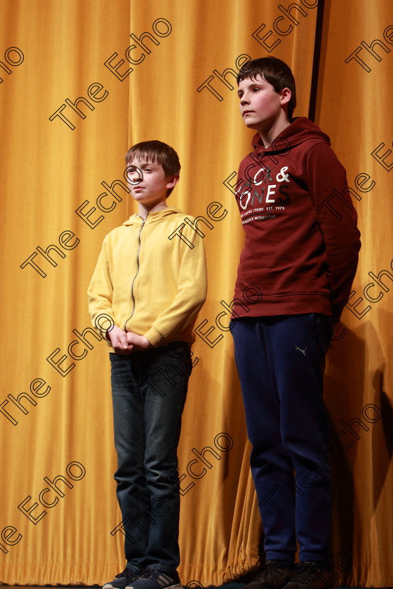 Feis22032019Fri31 
 31~32
Sean Kierse and Brian OCarroll performing Tim and Pete Go Sailing.

Class: 311: Dramatic Duo12 Years and Under Section 2 A Dramatic Scene not exceeding 8minutes.

Feis Maiti 93rd Festival held in Fr. Mathew Hall. EEjob 22/03/2019. Picture: Gerard Bonus.