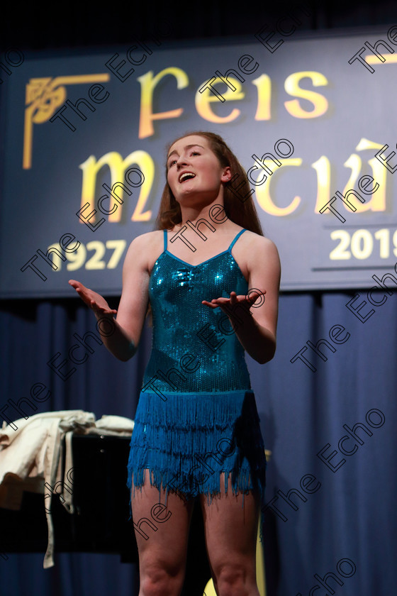 Feis02032019Sat09 
 8~9
Emma Murphy singing Anything Goes as part of her Repertoire.

Class: 18: The Junior Musical Theatre Recital Perpetual Cup Solo Musical Theatre Repertoire 15 Years and Under A 10 minute recital programme of contrasting style and period.

Feis Maiti 93rd Festival held in Fr. Mathew Hall. EEjob 02/03/2019. Picture: Gerard Bonus