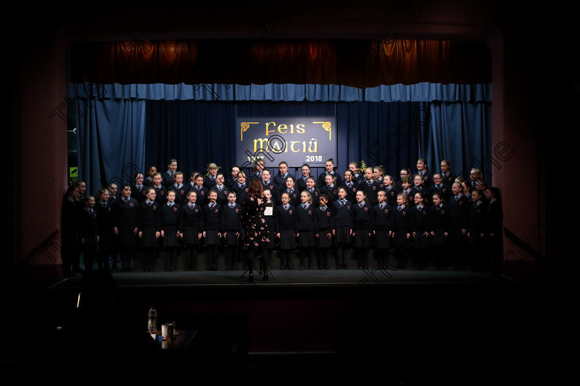 Feis12042018Thu07 
 7~11
Scoil Aiseiri Chrost singing Little Spanish Town and Feed the Birds Conducted by Tara OSullivan.
 Singing Class: 84: The Sr. M. Benedicta Memorial Perpetual Cup Primary School Unison Choirs Section 1 Feis Maiti 92nd Festival held in Fr. Mathew Hall. EEjob 28/03/2018 Picture: Gerard Bonus