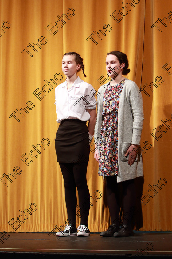 Feis14032019Thu50 
 50~51
First: Silver: Trophy: Saoirse Egan and Hannah Nolan from Carrigtwohill giving a Trophy and Silver Medal performance of Bold Girls.

Class: 310: The Peg Hallahan Memorial Perpetual Trophy Dramatic Duo 14 Years and Under A Dramatic Scene not exceeding 10 minutes.

Feis Maiti 93rd Festival held in Fr. Mathew Hall. EEjob 14/03/2019. Picture: Gerard Bonus.