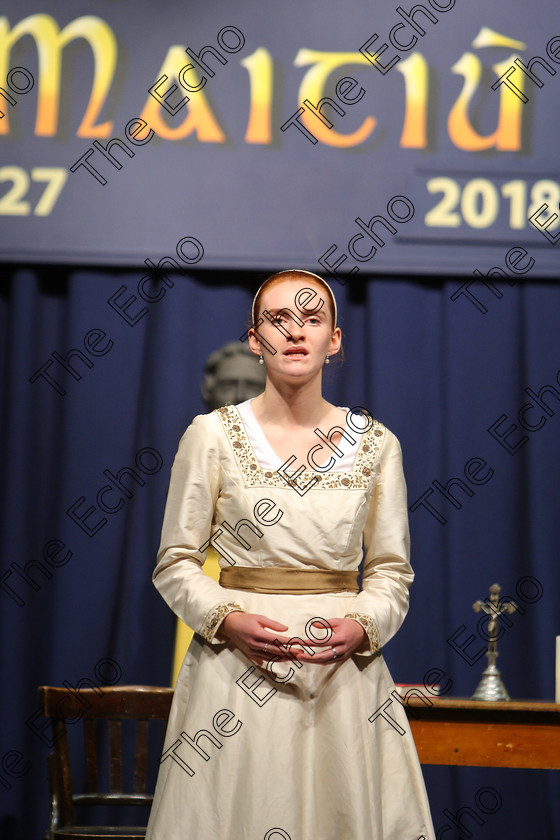 Feis16032018Fri51 
 49~51
Isobel Carey from Ballinlough performing Anne of The One Thousand Days in The Lorna Daly Memorial Perpetual Cup Dramatic Solo 18 Years and Over.
 Feis Maiti 92nd Festival held in Fr. Mathew Hall. EEjob 16/03/2018 Picture: Gerard Bonus.