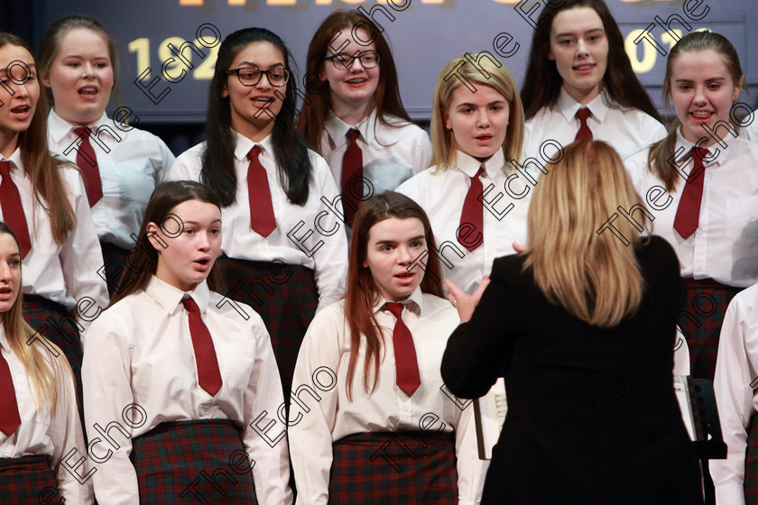 Feis27022019Wed25 
 24~27
Sacred Heart School Tullamore singing Puttin on the Ritz by Fred Astaire conducted by Regina McCarthy.

Class: 77: The Father Mathew Hall Perpetual Trophy Sacred Choral Group or Choir 19 Years and Under Two settings of Sacred words.
Class: 80: Chamber Choirs Secondary School

Feis Maiti 93rd Festival held in Fr. Mathew Hall. EEjob 27/02/2019. Picture: Gerard Bonus