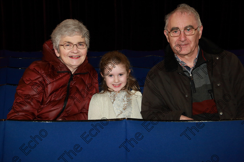 Feis26022019Tue16 
 16
Performer from Glanmire with her Grandparents Phyllis and Joe Moroney.

Class: 56: 7 Years and Under arr. Herbert Hughes Little Boats (Boosey and Hawkes 20th Century Collection).

Feis Maiti 93rd Festival held in Fr. Mathew Hall. EEjob 26/02/2019. Picture: Gerard Bonus