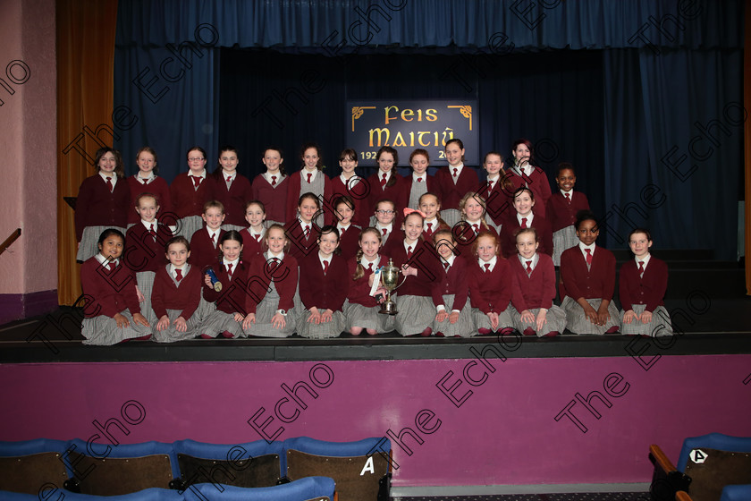 Feis12042018Thu38 
 38
Cup Winners St. Joseph Girls Choir Clonakilty.

Singing Class: 84: The Sr. M. Benedicta Memorial Perpetual Cup Primary School Unison Choirs Section 1 Feis Maiti 92nd Festival held in Fr. Mathew Hall. EEjob 28/03/2018 Picture: Gerard Bonus