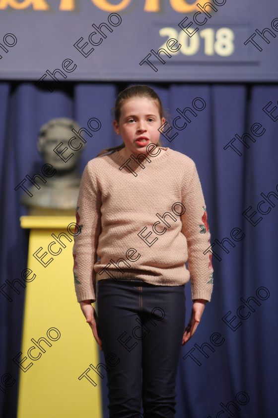 Feis25032018Sun02 
 2
Abby Cronin performing.
 Speech and Drama Class: 365: Solo Verse Speaking Girls 10 Years and Under Section 5 Feis Maiti 92nd Festival held in Fr. Mathew Hall. EEjob 25/03/2018 Picture: Gerard Bonus