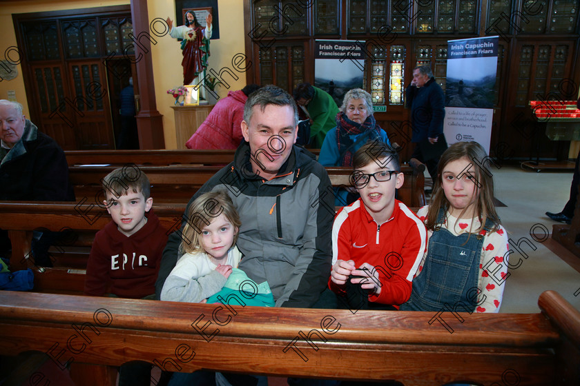 Feis04022018Sun09 
 9
John Foley with his children, Liam Cit, Sen and Brd from Watergrasshill supporting Sonatina Music.
 Holy Trinity Capuchin Church Adult Choirs Class: 76: The Wm. Egan Perpetual Cup Adult Sacred Choral Group or Choir Feis Maiti 92nd Festival held in Fr. Matthew Hall. EEjob 02/02/2018 Picture: Gerard Bonus.