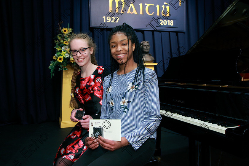 Feis31012018Wed12 
 12
Bronze Medallist; Eva Crowley from Riverstick and Silver Medallist, Diamond Nzekwe from Knocknaheeny.
 Class: 164: Piano Solo 14 years and under. Feis Maiti 92nd Festival held in Fr. Matthew Hall. EEjob 31/01/2018 Picture: Gerard Bonus