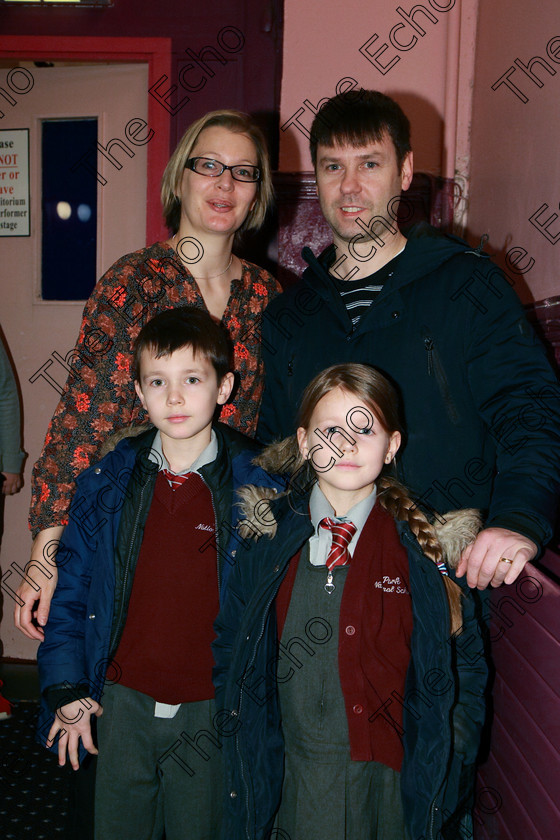 Feis07022018Wed04 
 4
Performers Lucie and Cillian Nelo from Killeagh with their parents Judith and Romain.
 Instrumental Music Class: 167: Piano Solo8 Years and Under Feis Maiti 92nd Festival held in Fr. Mathew Hall. EEjob 05/02/2018 Picture: Gerard Bonus.