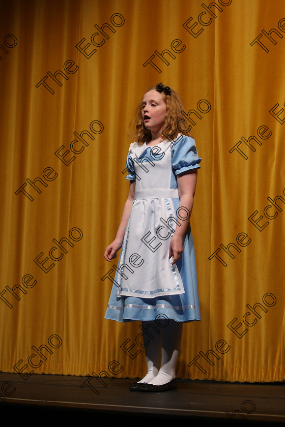 Feis16032018Fri03 
 3~4
Ali OConnell performing Alice In Wonderland.
 Speech and Drama Class: 328: The Fr. Nessan Shaw Memorial Perpetual Cup Dramatic Solo 10 Years and Under Section 3 Feis Maiti 92nd Festival held in Fr. Mathew Hall. EEjob 16/03/2018 Picture: Gerard Bonus.