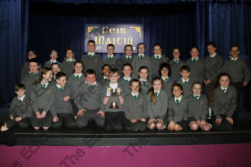 Feis23022018Fri57 
 56~60
Cup Winners An Teaghlaigh Ballyphehane.
 Speech and Drama Class: 476: The Peg OMahony Memorial Perpetual Cup Choral Speaking 4th Class Feis Maiti 92nd Festival held in Fr. Mathew Hall. EEjob 23/02/2018 Picture: Gerard Bonus.