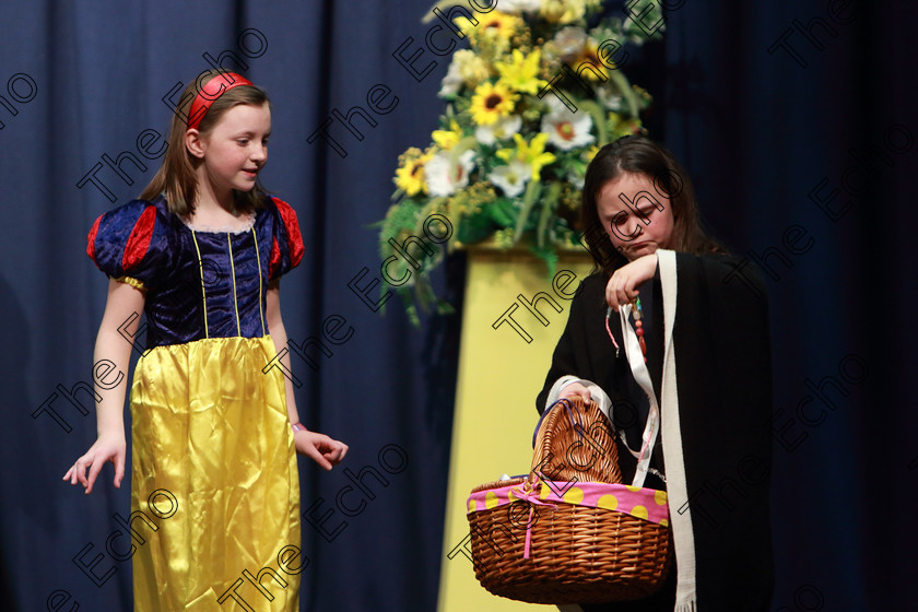 Feis27032019Wed34 
 33~34
Caoimhe Dillon and Ciara Moloney performing from ovens The Magic Mirror.

Class: 312: Dramatic Duo 10Years and Under Section 2 A Duo Scene not exceeding 5minutes.

Feis Maiti 93rd Festival held in Fr. Mathew Hall. EEjob 27/03/2019. Picture: Gerard Bonus