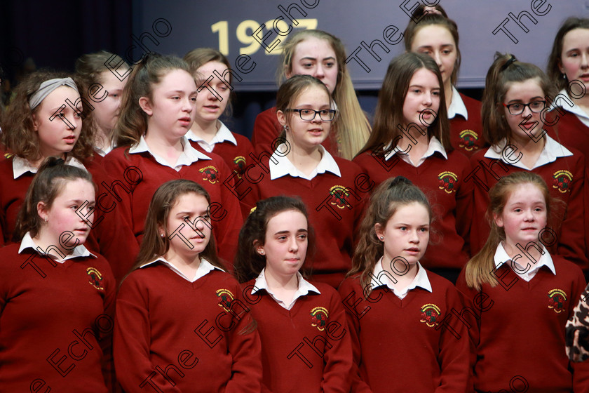 Feis27022019Wed41 
 39~42
Loreto 1st Year B singing Bessie The Black Cat by Peter Jenkins conducted by Sharon Glancy.

Class: 83: The Loreto Perpetual Cup Secondary School Unison Choirs

Feis Maiti 93rd Festival held in Fr. Mathew Hall. EEjob 27/02/2019. Picture: Gerard Bonus