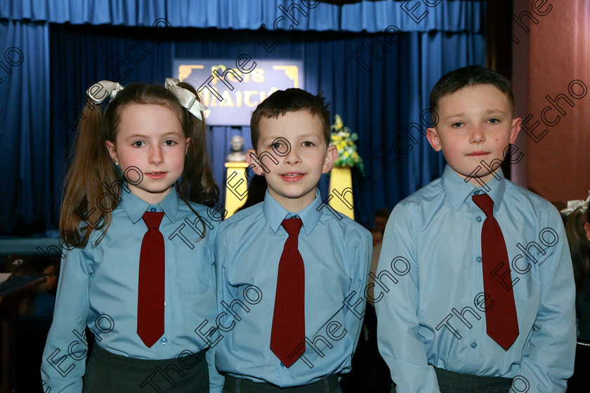 Feis13032018Tue10 
 10
Orla Slattery, Ryan Vincent and David OConnell from 3rd Class Ovens NS.
 Speech and Drama Class: 3rd & 4th Class Primary Schools, Action Verse Feis Maiti 92nd Festival held in Fr. Mathew Hall. EEjob 13/03/2018 Picture: Gerard Bonus.