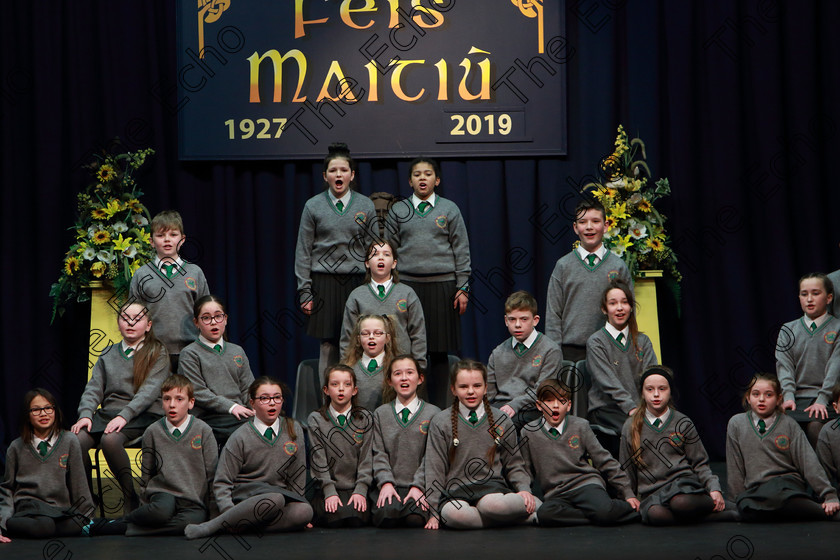 Feis03042019Wed26 
 23~27
Gaelscoil an Teaghlaigh Naofa, Ballyphehane performing.

Rinn: 534: Corn Na Laoi Cr-Reacaireacht 12 Bliana DAois N Faoina Cl an T Sen  Riordin. (b) A Rogha Fin.

Feis Maiti 93rd Festival held in Fr. Mathew Hall. EEjob 03/04/2019. Picture: Gerard Bonus