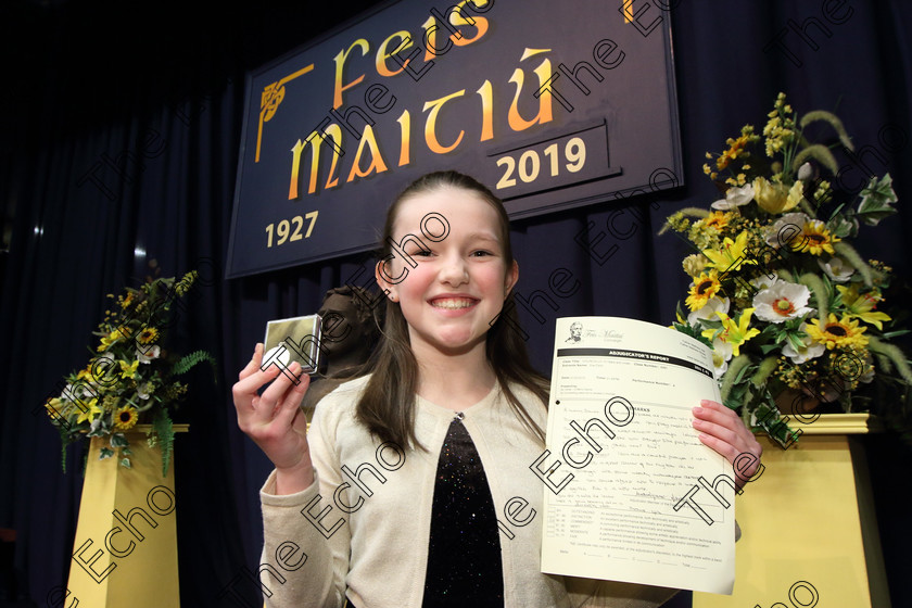 Feis01022019Fri44 
 44
Silver Medallist Eve Flynn from Glanmire for Class: 251: Violoncello Solo 10 Years and Under.

Class: 251: Violoncello Solo 10 Years and Under (a) Carse  A Merry Dance. 
(b) Contrasting piece not to exceed 2 minutes.

Feis Maiti 93rd Festival held in Fr. Matthew Hall. EEjob 01/02/2019. Picture: Gerard Bonus