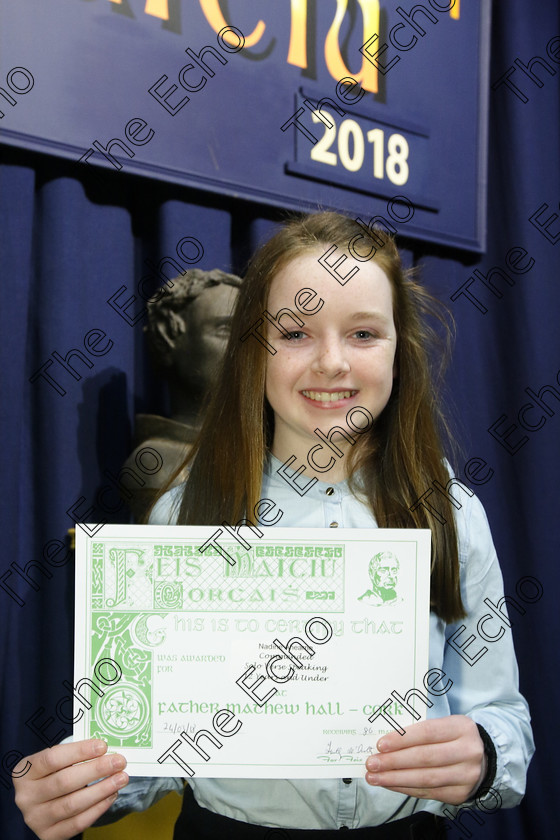 Feis24032018Sat09 
 9
Commended Nadine Ahearne from Kerry Pike.
 Speech and Drama Class: 363: Solo Verse Speaking Girls 12 Years and Under Section 2 Feis Maiti 92nd Festival held in Fr. Mathew Hall. EEjob 24/03/2018 Picture: Gerard Bonus