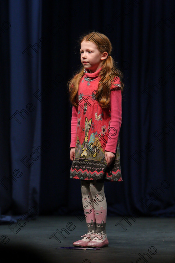 Feis24022018Sat30 
 30
Faye Harris Creedon performing.
 Speech and Drama Class: 369: Solo Verse Speaking Girls 6 Years and Under Section 3 Feis Maiti 92nd Festival held in Fr. Mathew Hall. EEjob 24/02/2018 Picture: Gerard Bonus.