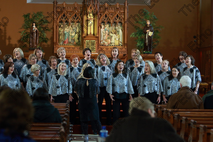 Feis0302109Sun44 
 42~46
Java Ladies Chorus singing At Last and Sweet Georgia Brown Conducted by Serena Standley.

Class: 79: The Holy Trinity Perpetual Cup Chamber Choirs Two Contrasting Songs.

Feis Maiti 93rd Festival held in Fr. Matthew Hall. EEjob 03/02/2019. Picture: Gerard Bonus.