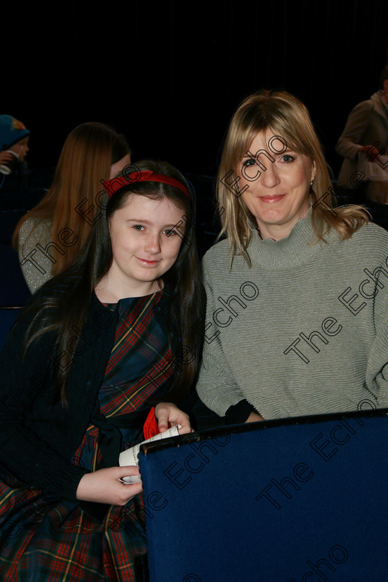 Feis12032018Mon08 
 8
Performer Isolyn OConnor from Ballinlough with her mum Rowena.
 Speech and Drama Class: 365: Solo Verse Speaking Girls 10 Years and Under Section 4 Feis Maiti 92nd Festival held in Fr. Mathew Hall. EEjob 12/03/2018 Picture: Gerard Bonus