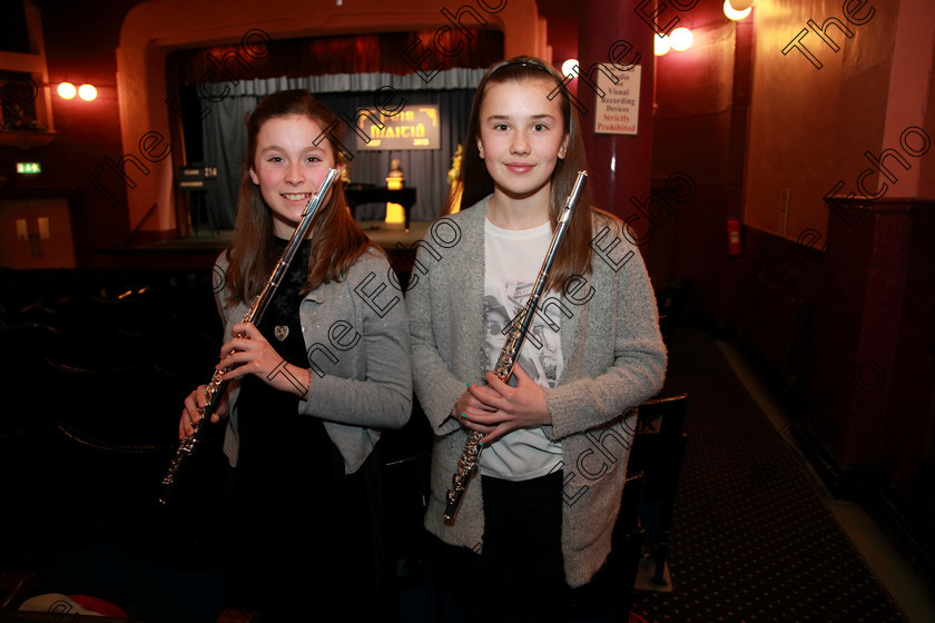 Feis30012018Tueo23 
 23
Performers; Isabelle Lenihan and Niamh McNabola from Innishannon and Aherla.
 EEjob 30/01/2018 
Feis Maiti 92nd Festival held in Fr. Matthew Hall 
Picture: Gerard Bonus

Instrumental Music. 
Class: 214: The Casey Perpetual Cup Woodwind Solo12 years and Under.