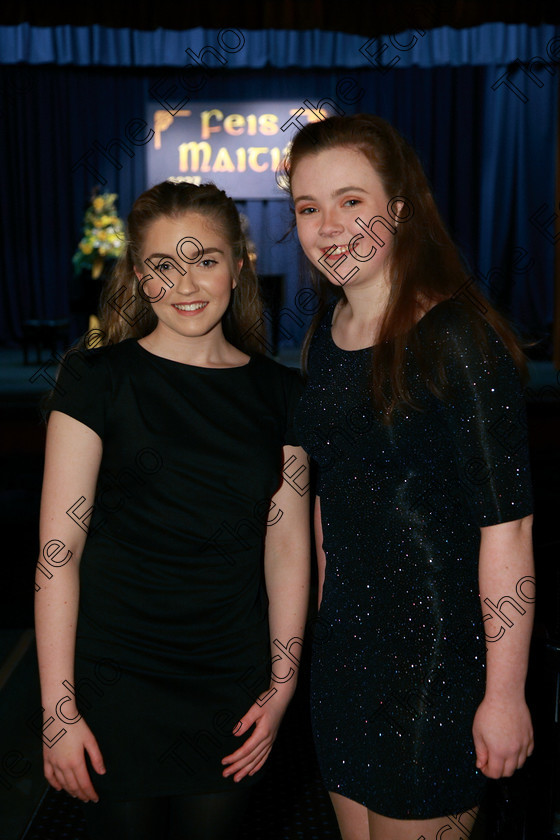 Feis05032018Mon49 
 49
Lily OConnell from Blarney Street and Siomha Marron from Glanmire.
 Singing and School Choirs Class: 51: The Mollie Petrie Memorial Cup Girls Solo Singing 18 Years and Under Feis Maiti 92nd Festival held in Fr. Mathew Hall. EEjob 05/03/2018 Picture: Gerard Bonus