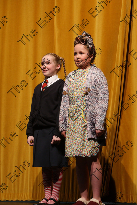 Feis24032018Sat25 
 25~27
Aisling Lombad and Ava Collins performing Maddy Alone.
 Speech and Drama Class: 312: Dramatic Duo 10 Years and Under Feis Maiti 92nd Festival held in Fr. Mathew Hall. EEjob 24/03/2018 Picture: Gerard Bonus